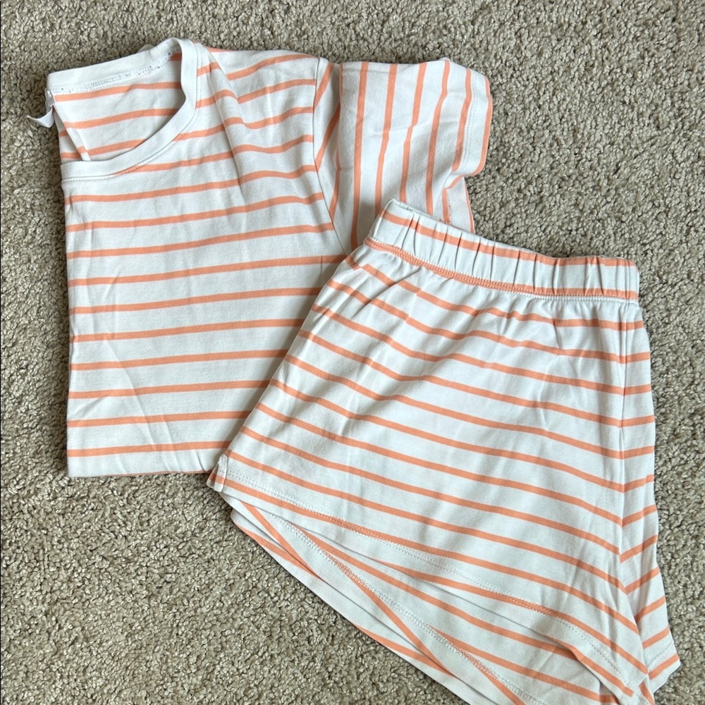 Lake pajamas short set orange stripe